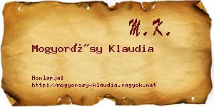 Mogyorósy Klaudia névjegykártya